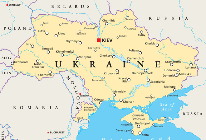 map of Ukraine and surrounding countries