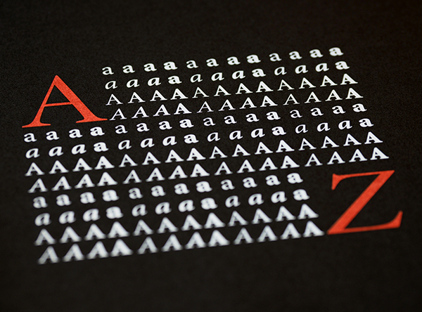 the letter A repeatedly typed in upper case and lower case, followed by the letter Z the letter A repeatedly typed in upper case and lower case, followed by the letter Z