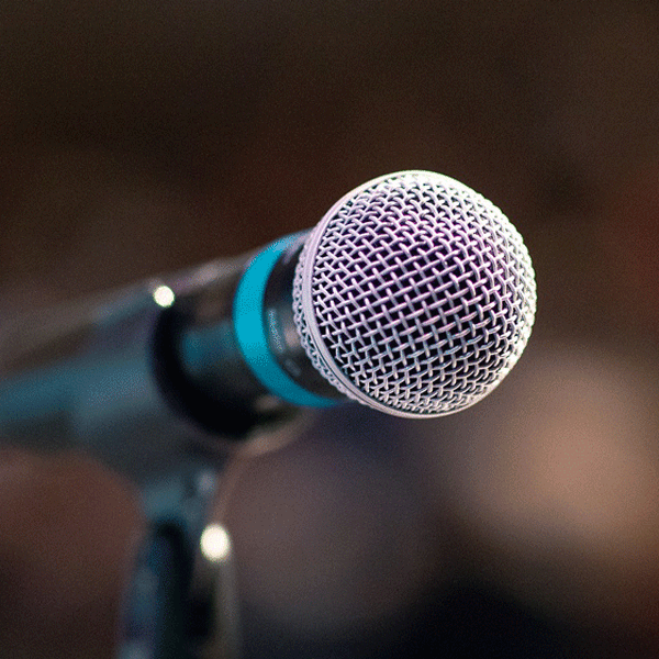 close-up of a microphone