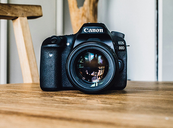 a camera on top of a table