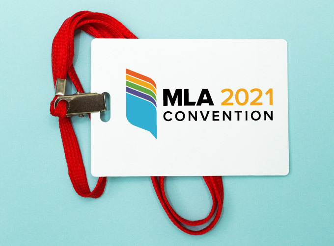 Lanyard with badge for MLA 2021 convention