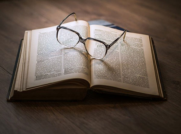 Glasses on book 