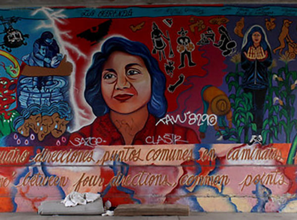 La Ofrenda mural by Yreina Cervántez, located in downtown L.A. Photo courtesy of https://www.flickr.com/photos/tracemurphy/5689054378/in/photolist-